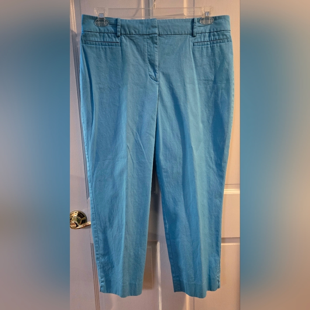 Talbots "The Perfect Crop" curvy 25" inseam light blue sz 12
